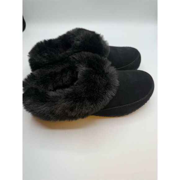 SOREL GO- COFFEE RUN WOMEN'S SLIPPER Slip-On Black Faux Fur Size 7 NIB - Picture 9 of 11
